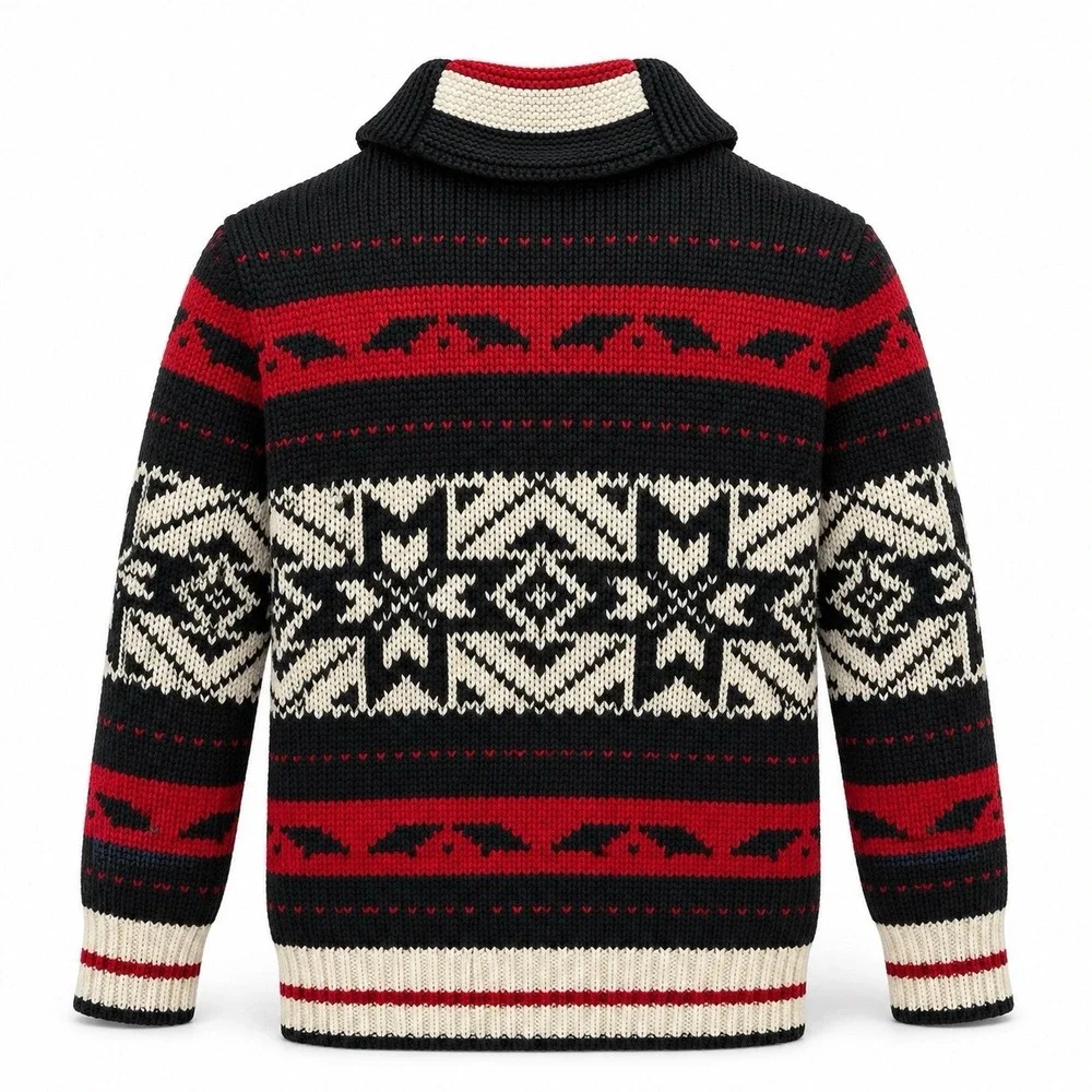Polo Ralph Lauren Boys 8 Fair Isle Cotton Wool Full Zip Fish Sweater Nordic Ski
